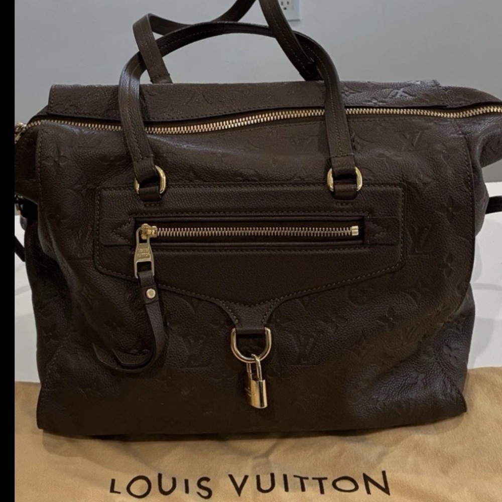 Louis Vuitton Taupe Monogram Bag with Gold Zipper